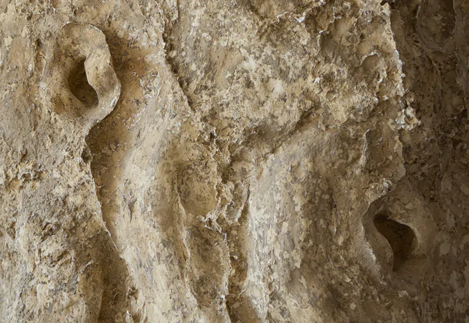 Detail van één van de wanden